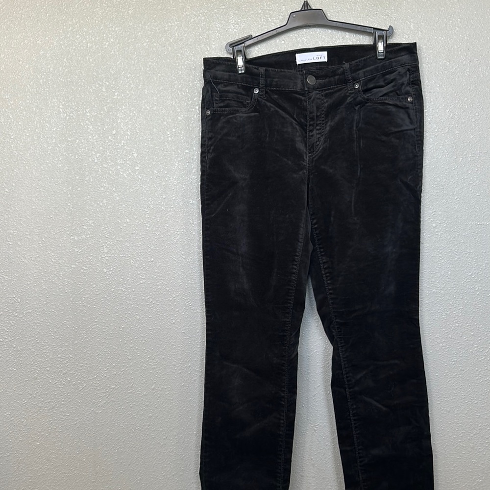 Ann Taylor Loft Modern Skinny Black Corduroy Pants Size 28